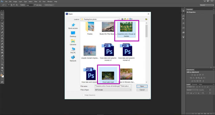A screenshot showing how to turn photo into a painting with photoshop - select image