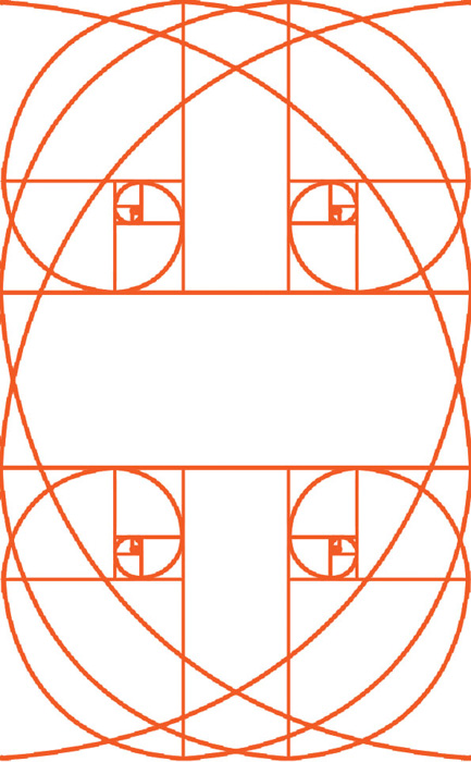 the golden ratio grid used in different way in a portrait orientation