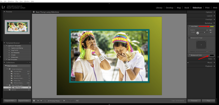 a screenshot showing how to create a Lightroom slideshow