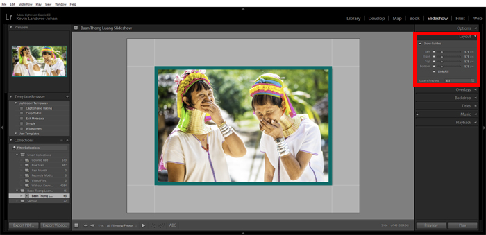 a screenshot showing how to create a Lightroom slideshow
