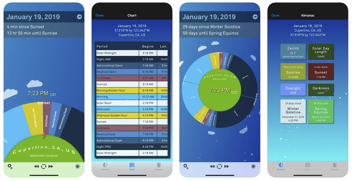 Screenshot of one of the best milky way apps, Sol