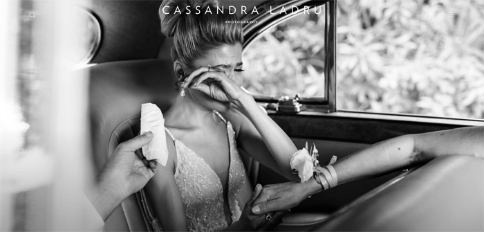 A screenshot from a wedding photography websites