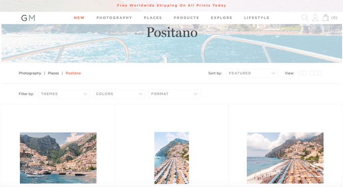 A screenshot from one of the best photography websites