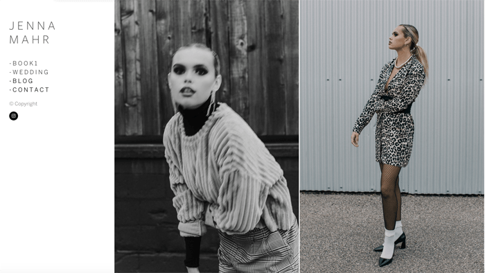 A screenshot of a portfolio from one of the best photography websites