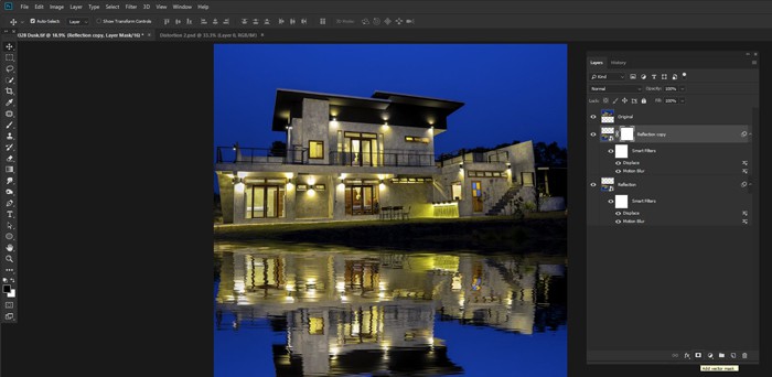 Image of Adobe Photoshop and Photoshop layers for real-estate phototgraphy