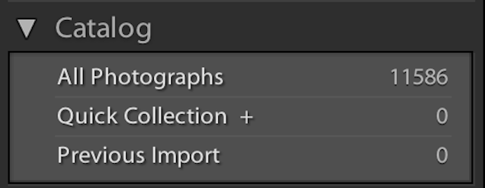 Adobe Lightroom catalog feature
