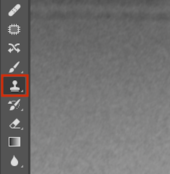 A software interface for photo editing, with a picture in the background and an icon pointed at.