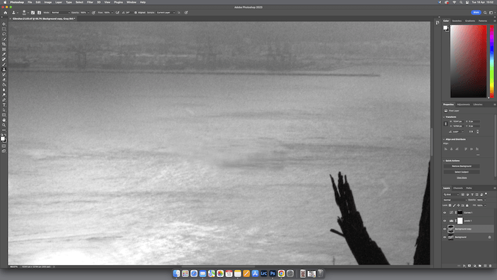 An editing program, with various tools open on the left side of the screen.