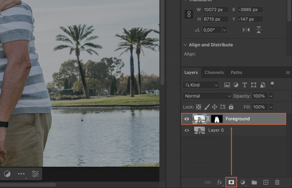 A software program with its user interface open, featuring an image of two people standing near a lake.