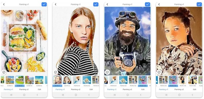 Screenshots of the watercolor app