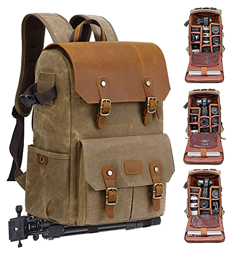 JAEP Vintage-Style Camera Backpack