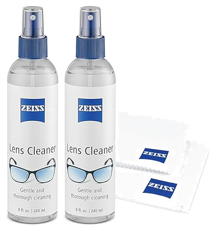 ZEISS Lens Cleaning Kit: 2 Bottles, 2 Cloths